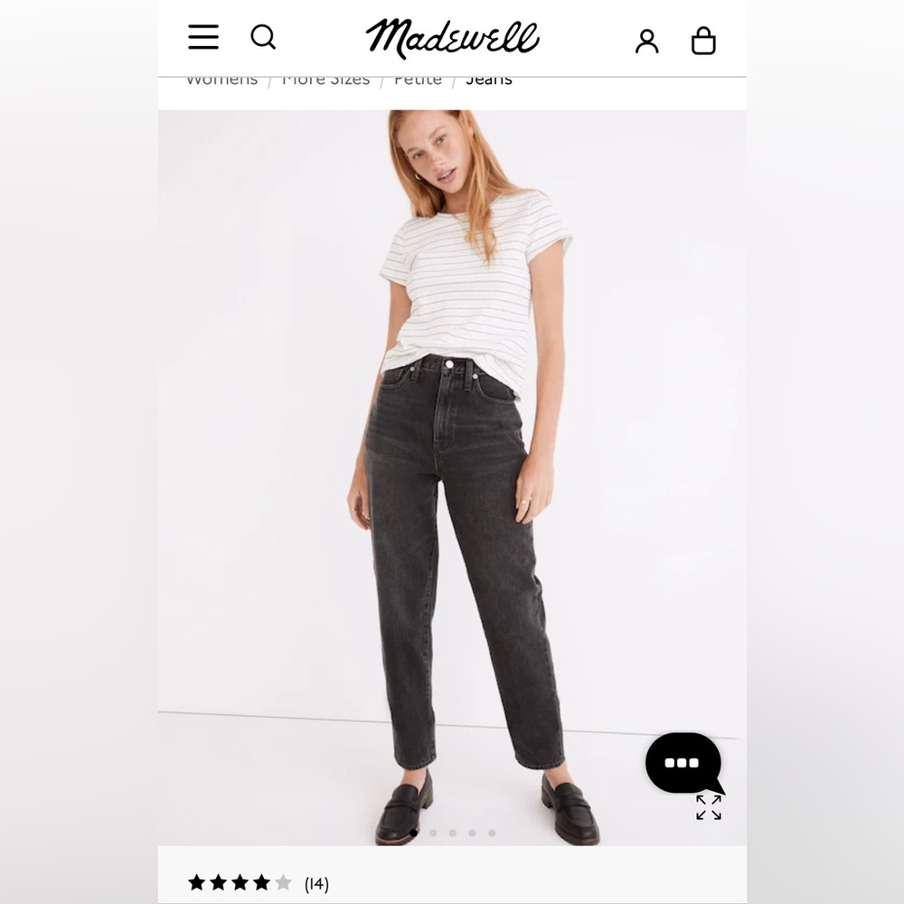 Petite Baggy Tapered Jeans in Mackinnon Wash